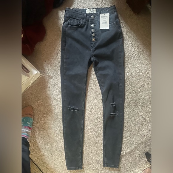 Free people black jeans, high waisted - Picture 3 of 3